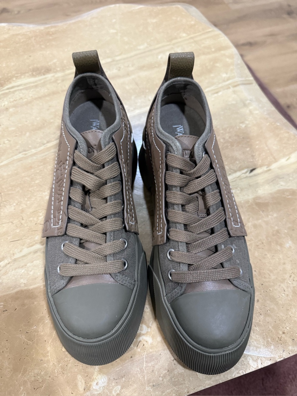 JW ANDERSON Brown Low-Top Lace-Up Sneakers